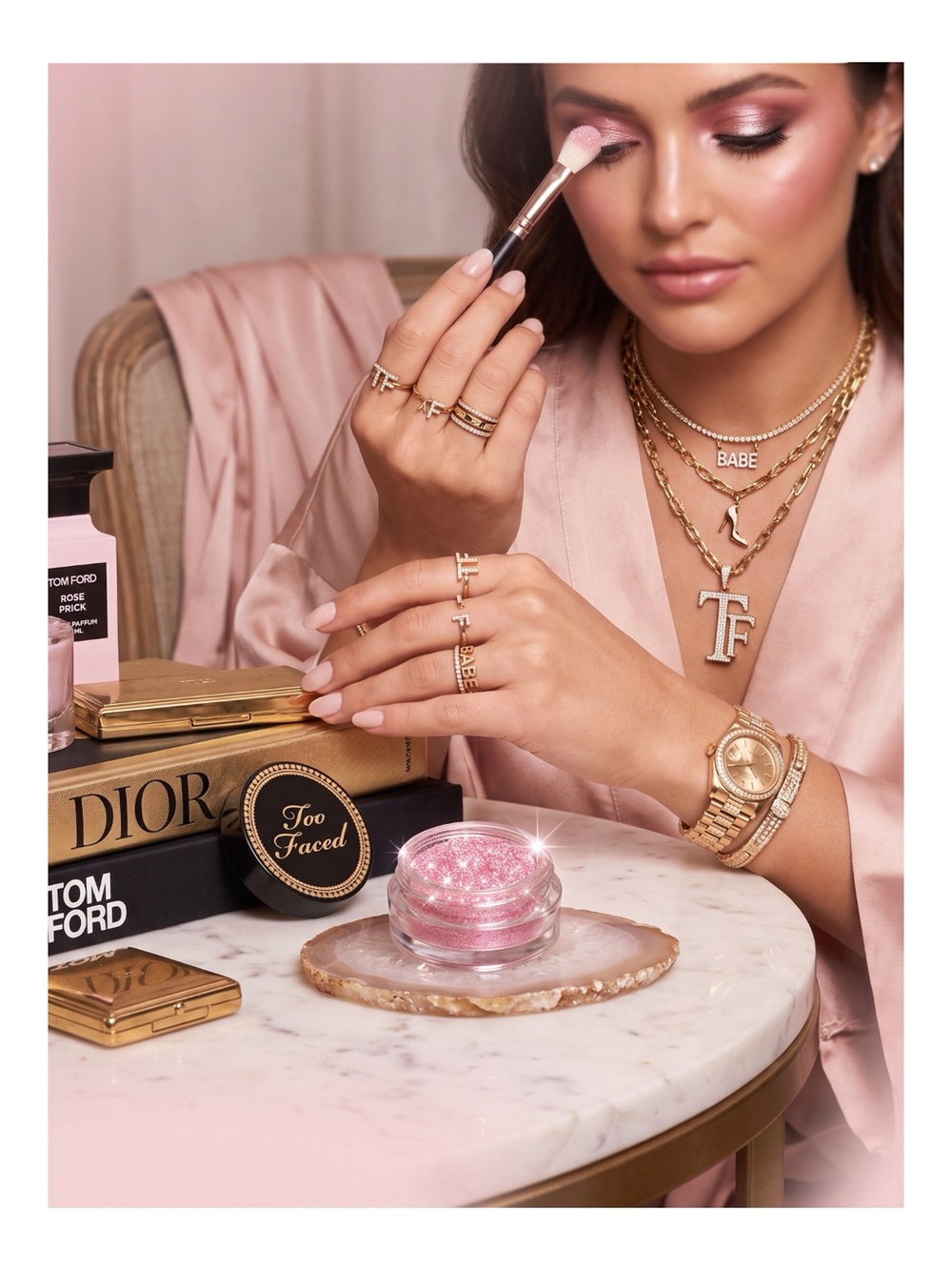 Deadstock: new Too Faced 𒀭Glamour Dust Pigment Powder 𒀭Pink Fire 𒀭in box 𒀭